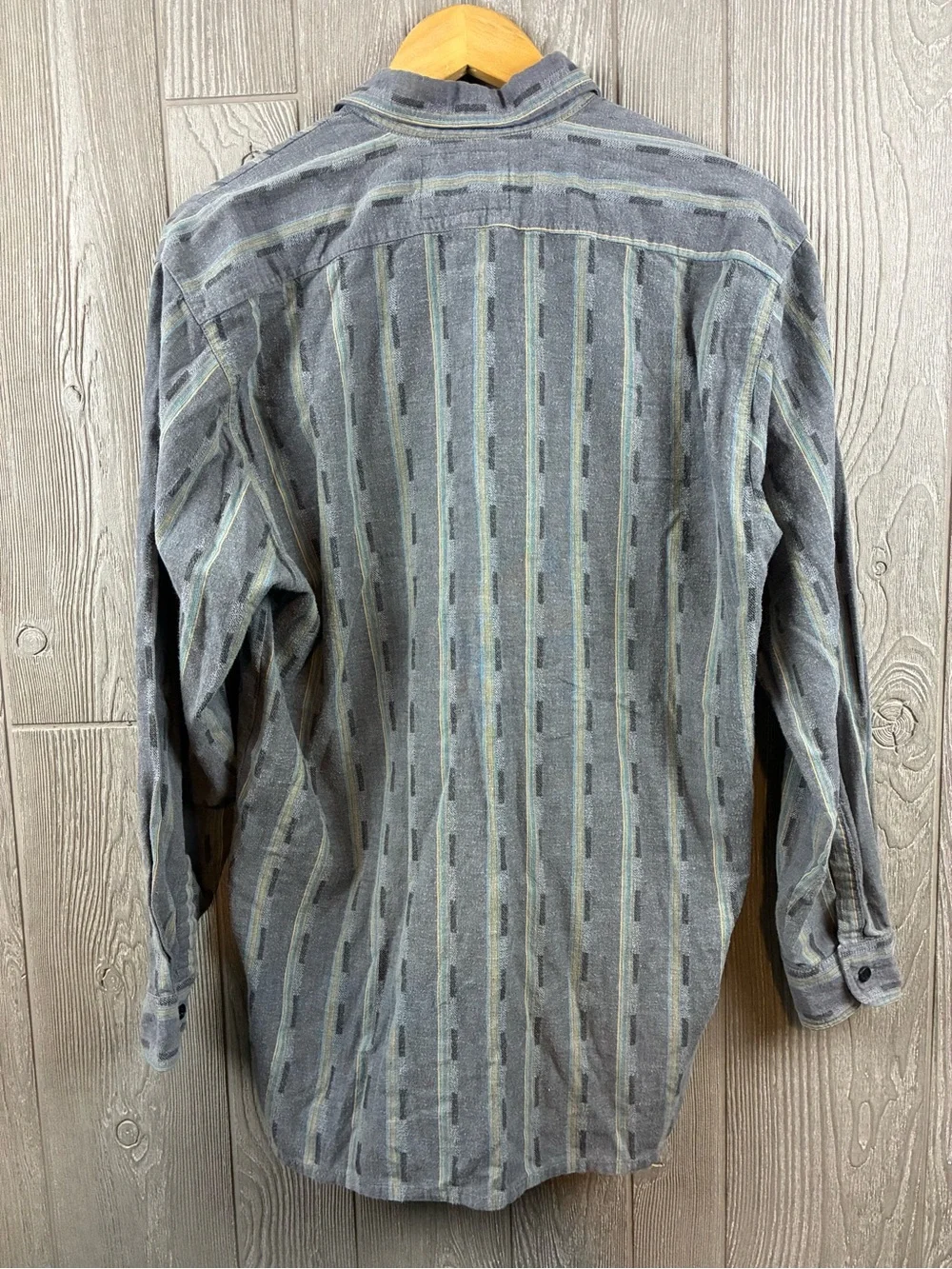 VTG Big Rock Canyon Men’s M Striped Button Down Shirt Flannel Fall Winter